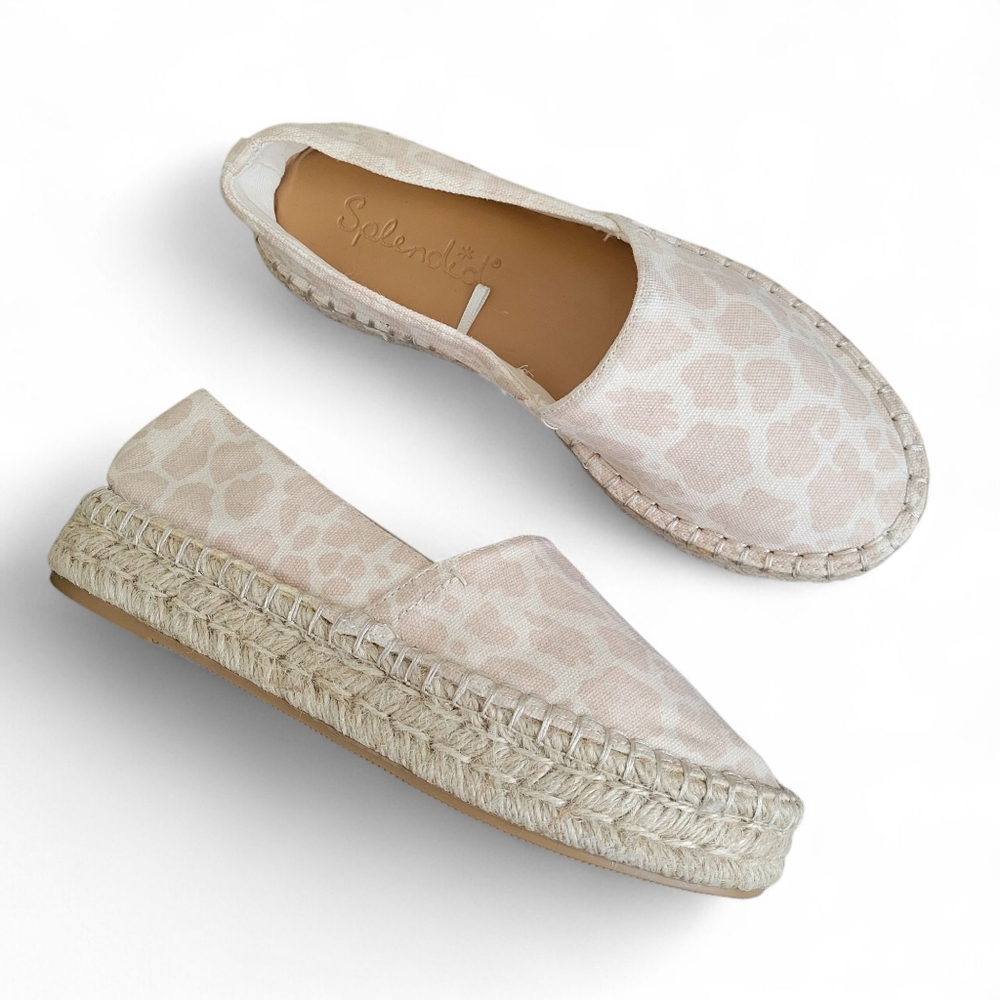 Splendid Laney Giraffe Print Canvas Slip On Espadrille Flats